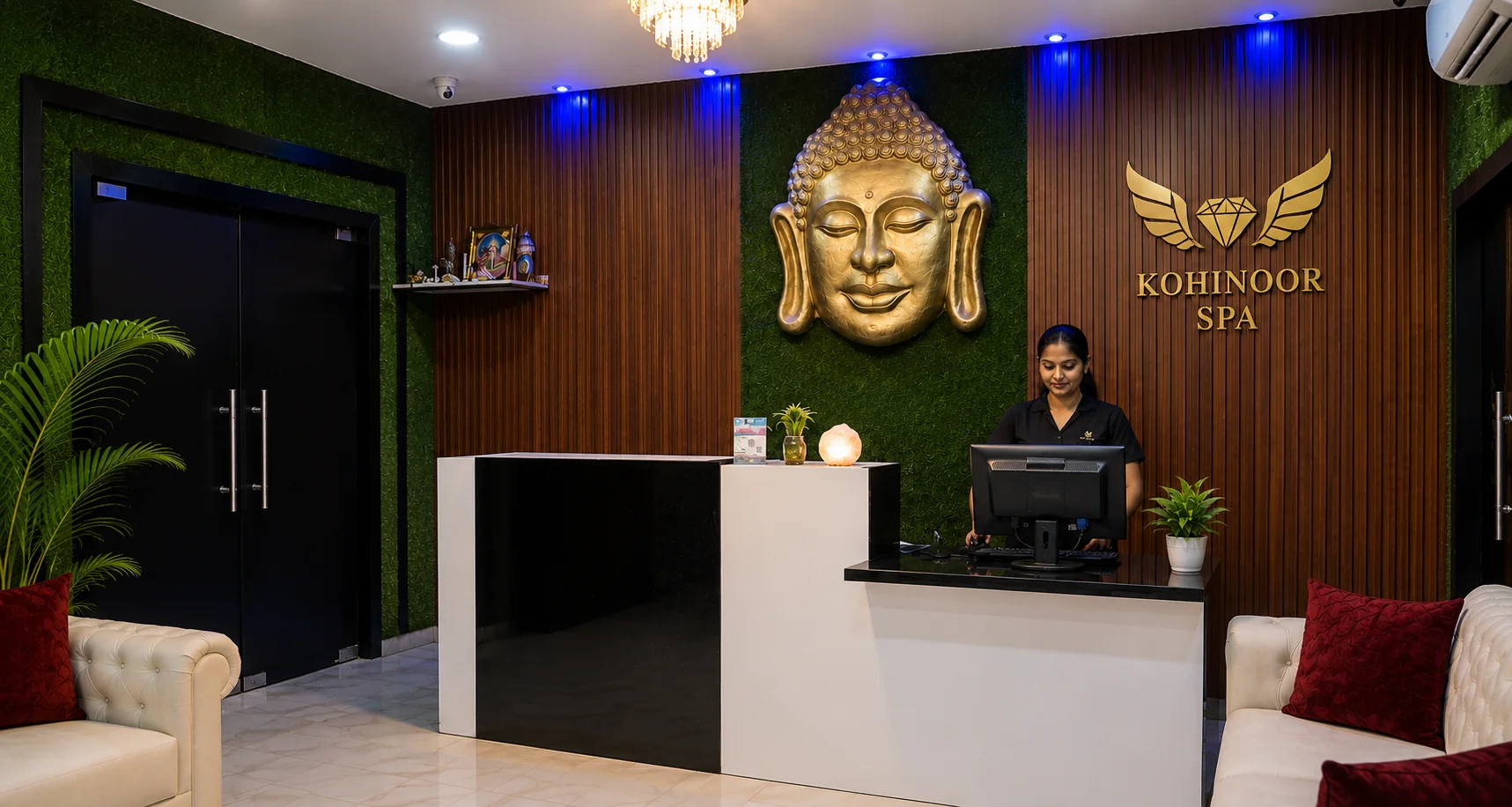 Kohinoor Spa reception near Paradise Circle in Secunderabad